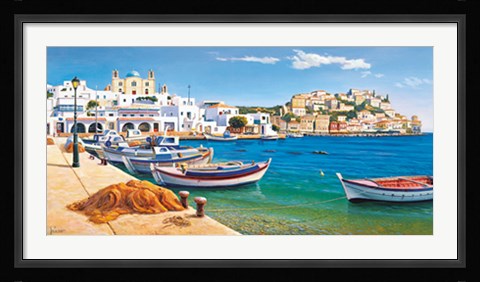 Framed Porticciolo mediterraneo Print