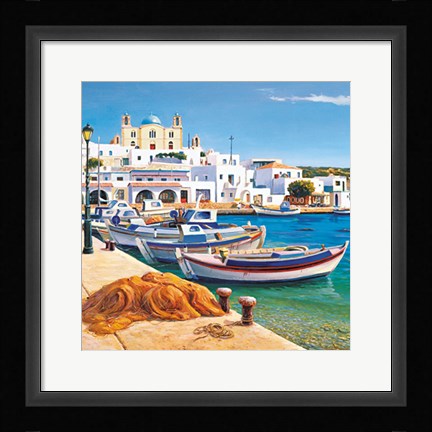 Framed Porticciolo mediterraneo Print