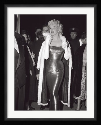 Framed Marilyn Monroe in Long Fitted Evening Gown Print