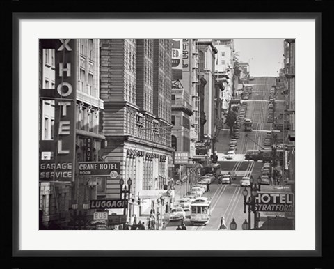Framed Powell Street in San Francisco, 1953 Print
