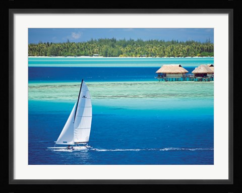 Framed Sailing in Bora-Bora Print