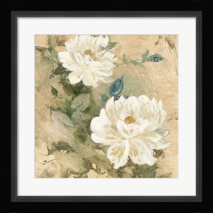 Framed White Flowers I Print