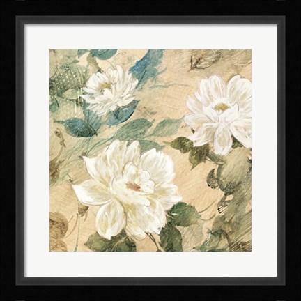 Framed White Flowers II Print