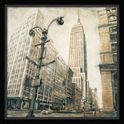 Framed Empire State Building from Madison Ave. Print