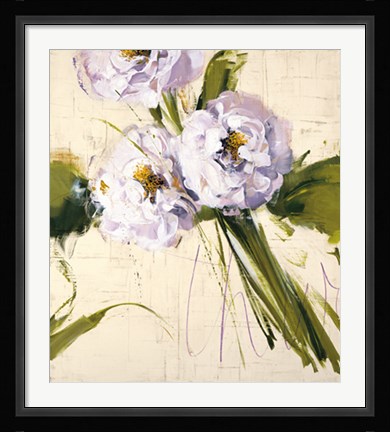 Framed White Flowers Print
