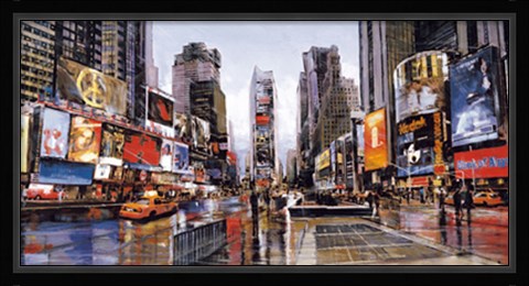 Framed Evening in Times Square Print