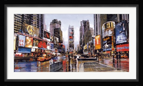 Framed Evening in Times Square Print