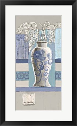Framed Blue Asian Collage II Print