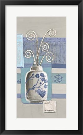 Framed Blue Asian Collage III Print