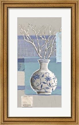 Framed Blue Asian Collage IV Print