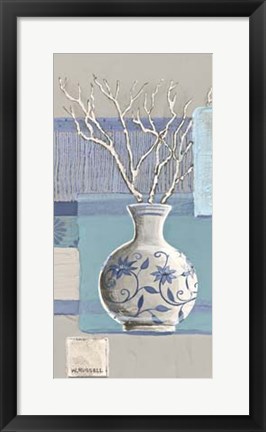 Framed Blue Asian Collage IV Print