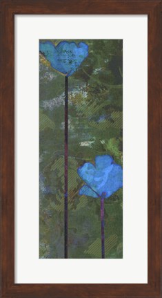 Framed Teal Poppies III Print