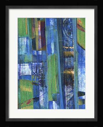 Framed Blue on Blue I Print