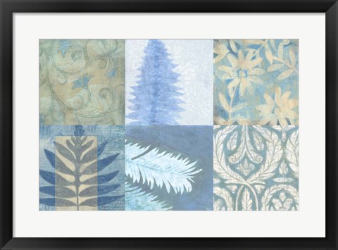 Framed Blue Textures II Print