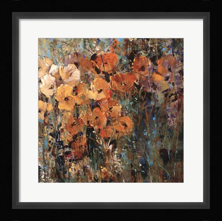 Framed Amber Poppy Field II Print