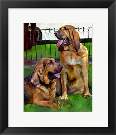 Framed Bloodhounds Print