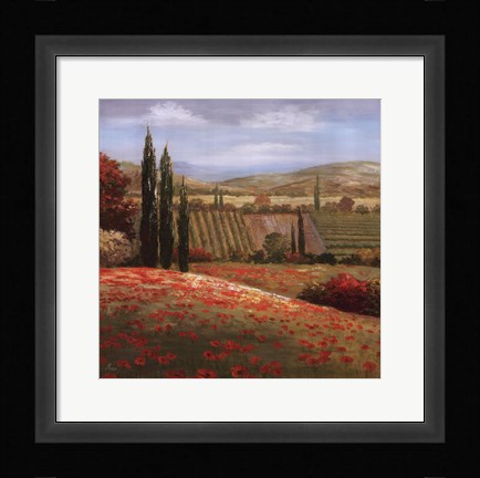 Framed Tuscan Cypress I Print