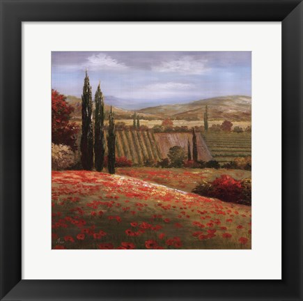 Framed Tuscan Cypress I Print