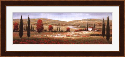 Framed Tuscan Poppies I Print