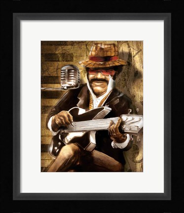 Framed Guitarist Print
