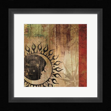 Framed Sun And Moon I Print