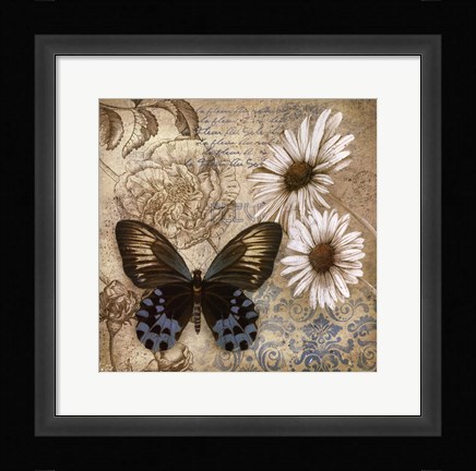 Framed Butterfly Garden I Print