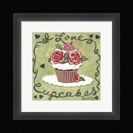 Framed I Love Cupcakes Print