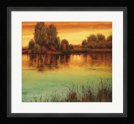 Framed River Sunset II Print