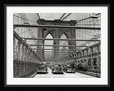 Framed Brooklyn Bridge, 1951 Print