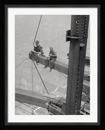 Framed Workers Sitting on Steel Beam Print