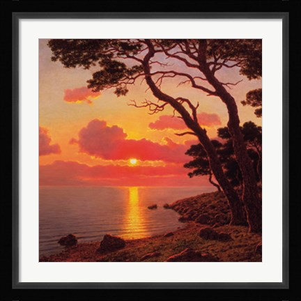 Framed Calme de Soir, Cote d'Azur Print