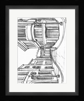 Framed Sketches of Downtown IV Print
