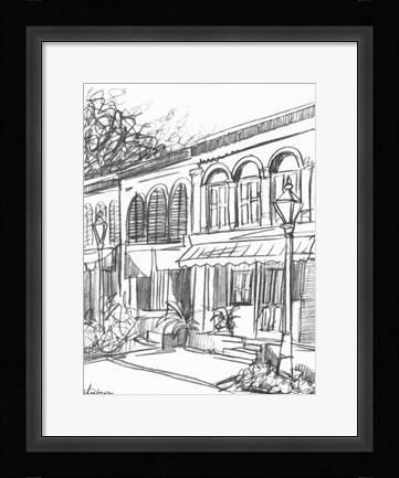 Framed Sketches of Downtown V Print