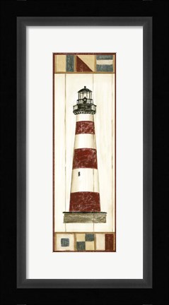 Framed Americana Lighthouse I Print