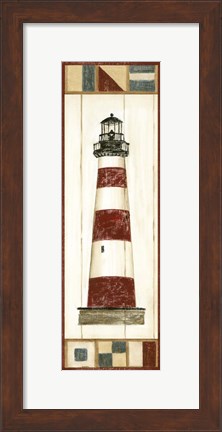 Framed Americana Lighthouse I Print