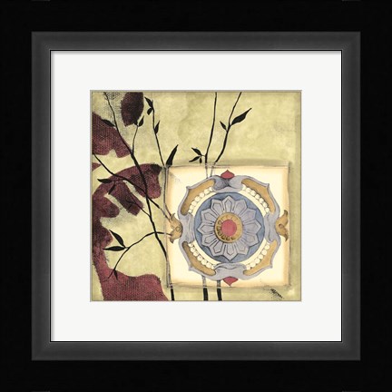 Framed Printed Moonlit Rosette I Print