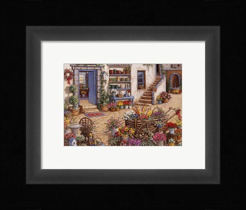 Framed Courtyard Flower Shoppe Print
