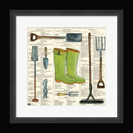 Framed Garden Boots Print