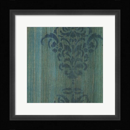 Framed Verdigris Damask II Print