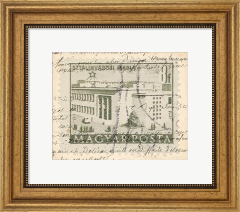 Framed Vintage Stamp II Print