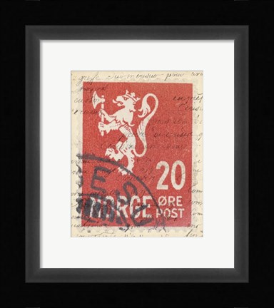 Framed Vintage Stamp III Print