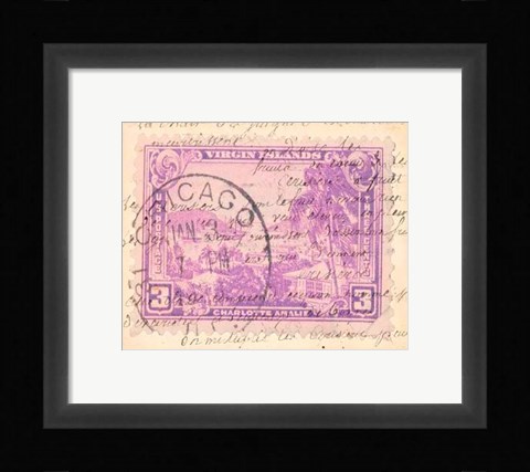Framed Vintage Stamp IV Print