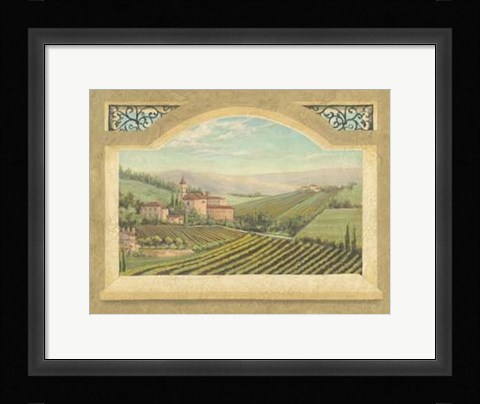 Framed Vineyard Window II Print