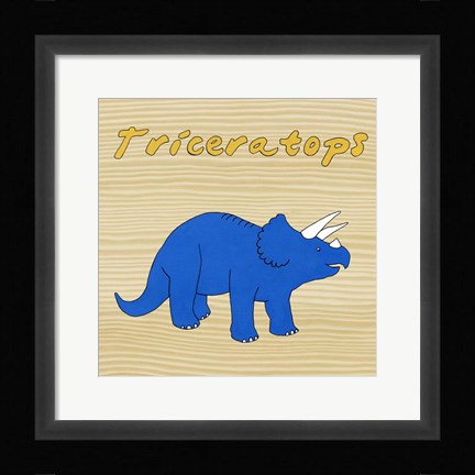 Framed Triceratops Print
