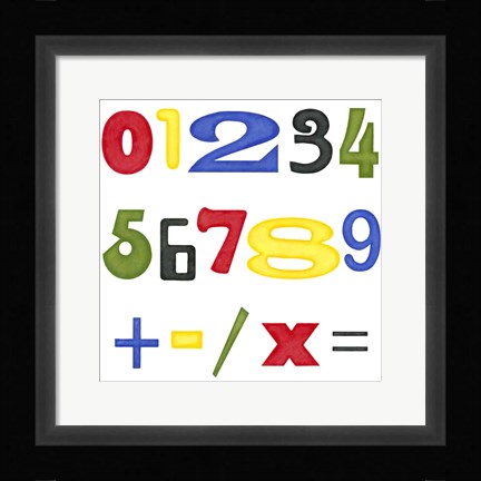 Framed Kid's Room Numbers Print