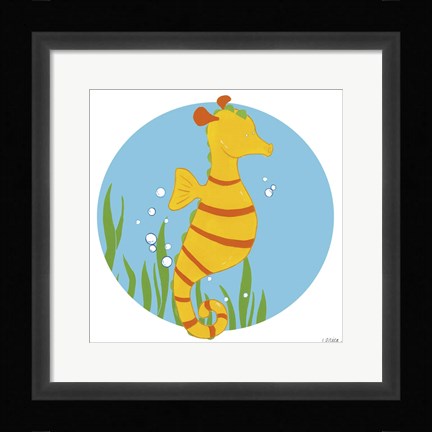 Framed Sally the Seahorse Print