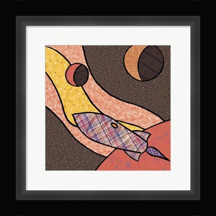 Framed Patchwork Planets II Print