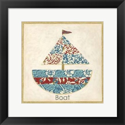 Framed Patchwork Transportation I Print