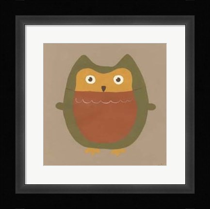 Framed Earth-Tone Owls II Print