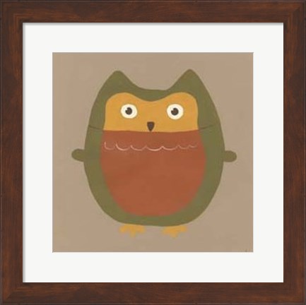 Framed Earth-Tone Owls II Print